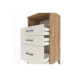Hyperion Komodin Tek Raflı 3 Çekmeceli 60x44x106 Çam-aytaşı
