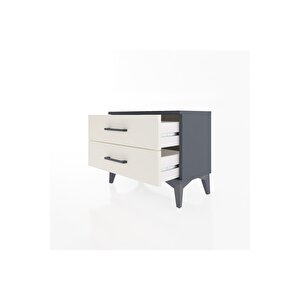 Arges Komodin 2 Çekmeceli 60x30x48 Antrasit-aytaşı