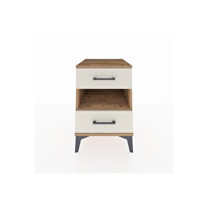 Kronos Komodin Tek Raflı 2 Çekmeceli 44x59x64 Çam-aytaşı