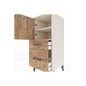Hyperion Komodin 2 Raflı 2 Çekmeceli Tek Kapaklı 44x44x106 Aytaşı-çam