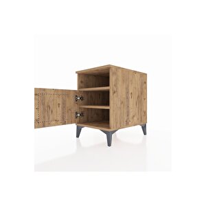 Kronos Komodin 2 Raflı Tek Kapaklı 44x59x64 Çam-çam