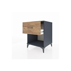 Kronos Komodin Tek Çekmeceli 60x59x80 Antrasit-çam