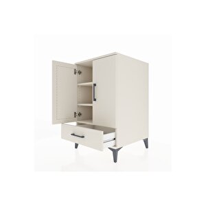 Kronos Komodin 3 Raflı Tek Çekmeceli 2 Kapaklı 60x59x96 Aytaşı-aytaşı