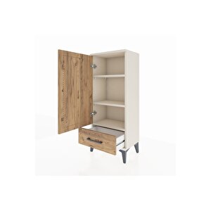 Arges Komodin 3 Raflı Tek Çekmeceli Tek Kapaklı 44x30x106 Aytaşı-çam