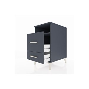 Kronos Komodin Tek Raflı 2 Çekmeceli 44x59x80 Antrasit-antrasit