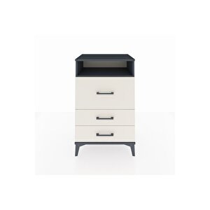 Hyperion Komodin Tek Raflı 3 Çekmeceli 60x44x96 Antrasit-aytaşı