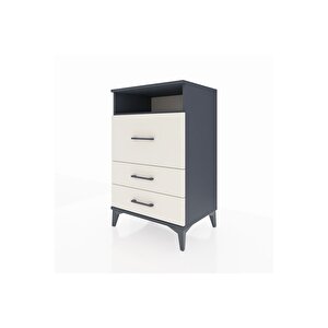 Hyperion Komodin Tek Raflı 3 Çekmeceli 60x44x96 Antrasit-aytaşı