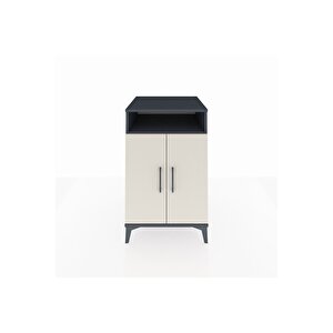 Kronos Komodin 3 Raflı 2 Kapaklı 60x59x96 Antrasit-aytaşı