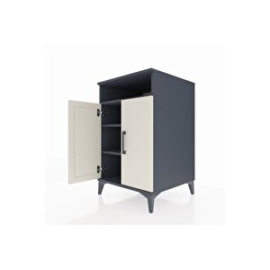 Kronos Komodin 3 Raflı 2 Kapaklı 60x59x96 Antrasit-aytaşı