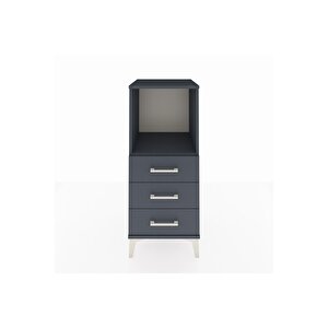 Hyperion Komodin Tek Raflı 3 Çekmeceli 44x44x106 Antrasit-antrasit