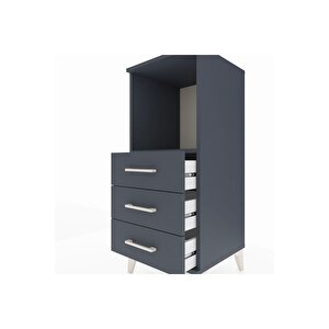 Hyperion Komodin Tek Raflı 3 Çekmeceli 44x44x106 Antrasit-antrasit