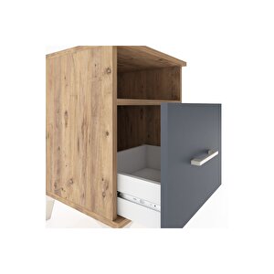 Hyperion Komodin Tek Raflı Tek Çekmeceli 44x44x64 Çam-antrasit