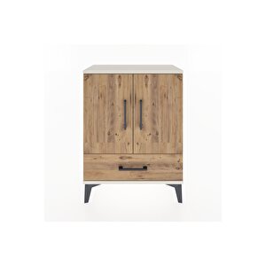 Arges Komodin 2 Raflı Tek Çekmeceli Tek Kapaklı 60x30x80 Aytaşı-çam