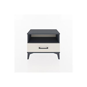 Arges Komodin Tek Raflı Tek Çekmeceli 60x30x48 Antrasit-aytaşı