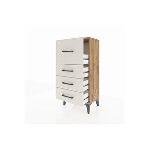Arges Komodin 4 Çekmeceli 44x30x96 Çam-aytaşı