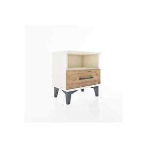 Arges Komodin Tek Raflı Tek Çekmeceli 44x30x48 Aytaşı-çam