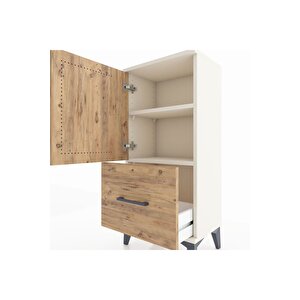 Arges Komodin 2 Raflı Tek Çekmeceli Tek Kapaklı 44x30x96 Aytaşı-çam