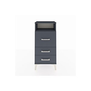 Arges Komodin Tek Raflı 3 Çekmeceli 44x30x96 Antrasit-antrasit