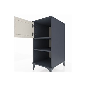 Kronos Komodin 2 Raflı Tek Kapaklı 44x59x96 Antrasit-aytaşı