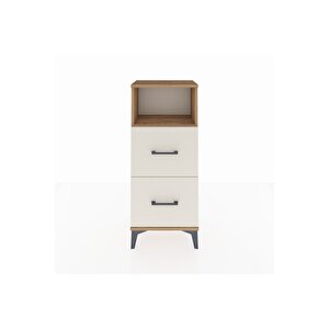 Arges Komodin Tek Raflı 2 Çekmeceli 44x30x106 Çam-aytaşı