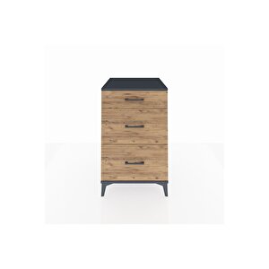 Kronos Komodin 3 Çekmeceli 60x59x96 Antrasit-çam