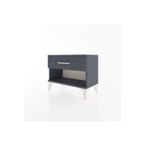 Arges Komodin Tek Çekmeceli 60x30x48 Antrasit-antrasit