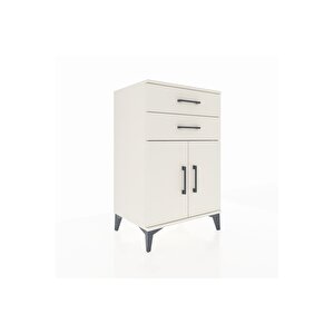 Hyperion Komodin Tek Raflı 2 Çekmeceli 2 Kapaklı 60x44x96 Aytaşı-aytaşı