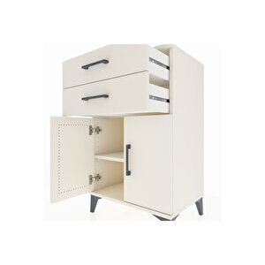 Hyperion Komodin Tek Raflı 2 Çekmeceli 2 Kapaklı 60x44x96 Aytaşı-aytaşı