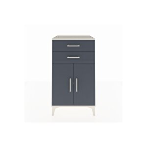 Hyperion Komodin Tek Raflı 2 Çekmeceli 2 Kapaklı 60x44x106 Aytaşı-antrasit