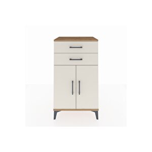 Hyperion Komodin Tek Raflı 2 Çekmeceli 2 Kapaklı 60x44x106 Çam-aytaşı