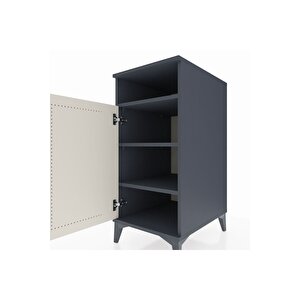 Kronos Komodin 3 Raflı Tek Kapaklı 44x59x96 Antrasit-aytaşı