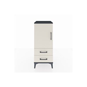 Hyperion Komodin 2 Raflı 2 Çekmeceli Tek Kapaklı 44x44x106 Antrasit-aytaşı