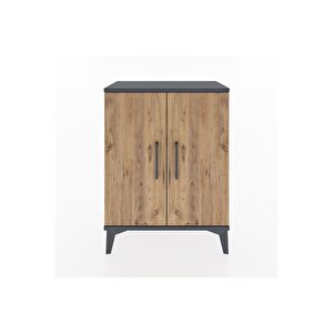 Arges Komodin 2 Raflı 2 Kapaklı 60x30x80 Antrasit-çam