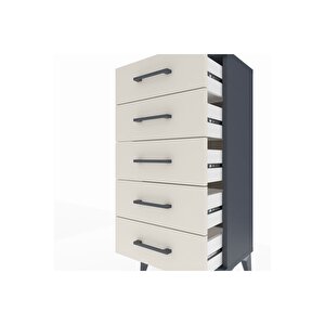 Arges Komodin 5 Çekmeceli 44x30x96 Antrasit-aytaşı