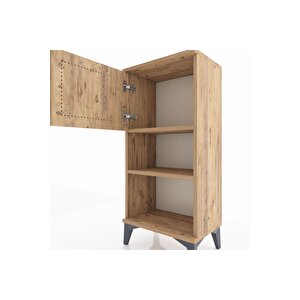 Arges Komodin 2 Raflı Tek Kapaklı 44x30x96 Çam-çam