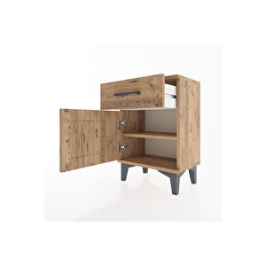 Arges Komodin Tek Raflı Tek Kapaklı 44x30x64 Çam-çam