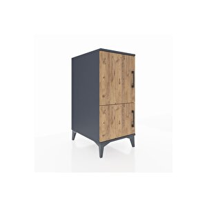 Kronos Komodin 3 Raflı 2 Kapaklı 44x59x96 Antrasit-çam