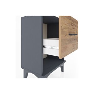 Arges Komodin Tek Çekmeceli 44x30x64 Antrasit-çam