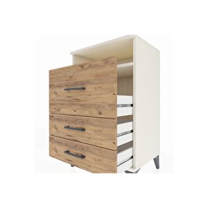 Hyperion Komodin Tek Raflı 3 Çekmeceli 60x44x96 Aytaşı-çam