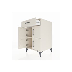 Kronos Komodin Tek Raflı Tek Çekmeceli 4 Kapaklı 60x59x96 Aytaşı-aytaşı