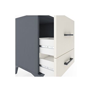 Hyperion Komodin 2 Çekmeceli 44x44x64 Antrasit-aytaşı