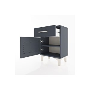 Arges Komodin Tek Raflı Tek Kapaklı 44x30x64 Antrasit-antrasit