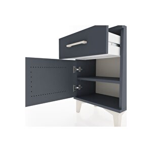 Arges Komodin Tek Raflı Tek Kapaklı 44x30x64 Antrasit-antrasit