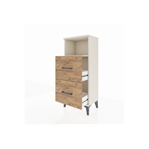 Arges Komodin Tek Raflı 2 Çekmeceli 44x30x106 Aytaşı-çam
