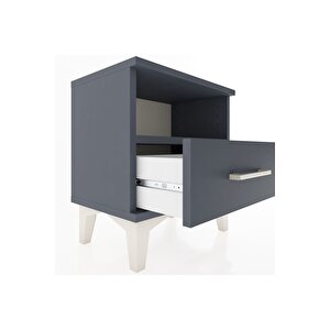 Arges Komodin Tek Raflı Tek Çekmeceli 44x30x48 Antrasit-antrasit