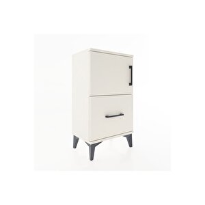 Arges Komodin 2 Raflı Tek Çekmeceli Tek Kapaklı 44x30x80 Aytaşı-aytaşı