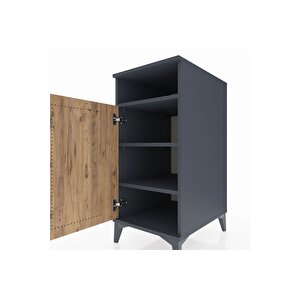 Kronos Komodin 3 Raflı Tek Kapaklı 44x59x96 Antrasit-çam