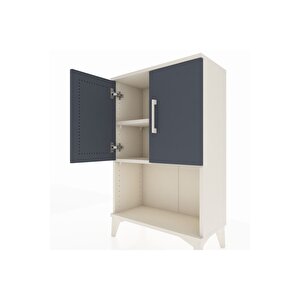 Arges Komodin 2 Raflı 2 Kapaklı 60x30x96 Aytaşı-antrasit