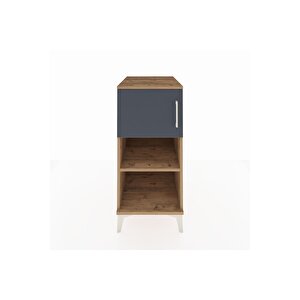 Kronos Komodin 2 Raflı Tek Kapaklı 44x59x96 Çam-antrasit