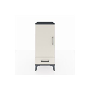 Hyperion Komodin 2 Raflı Tek Çekmeceli Tek Kapaklı 44x44x106 Antrasit-aytaşı